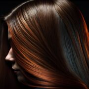 Portrait of beautiful young woman with long hair. Studio shot.