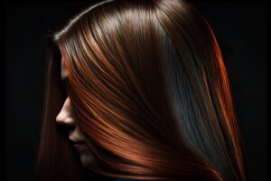 Portrait of beautiful young woman with long hair. Studio shot.