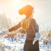 woman standing outside in winter