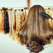 wig being brushed