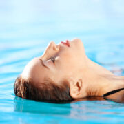 woman swimming in pool